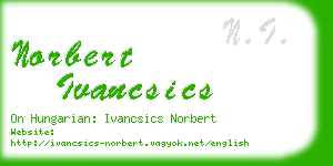 norbert ivancsics business card